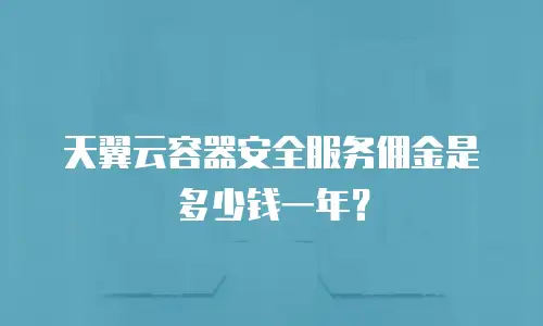 天翼云容器安全服务佣金是多少钱一年？