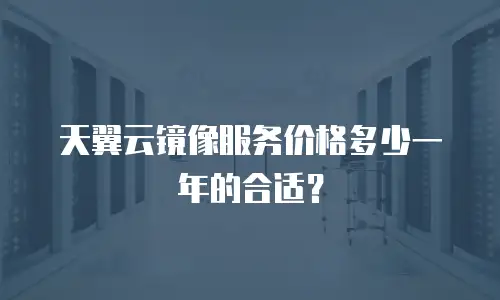 天翼云镜像服务价格多少一年的合适？