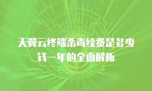 天翼云终端杀毒续费是多少钱一年的全面解析