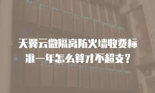 天翼云微隔离防火墙收费标准一年怎么算才不超支？