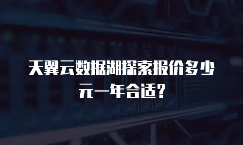 天翼云数据湖探索报价多少元一年合适？