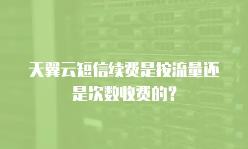 天翼云短信续费是按流量还是次数收费的？