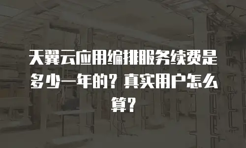 天翼云应用编排服务续费是多少一年的？真实用户怎么算？