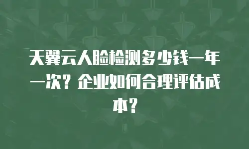 天翼云人脸检测多少钱一年一次？企业如何合理评估成本？