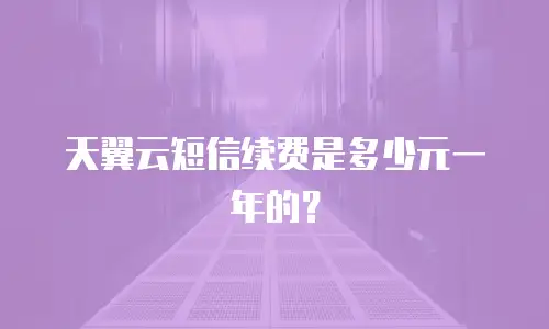 天翼云短信续费是多少元一年的？