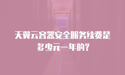天翼云容器安全服务续费是多少元一年的？