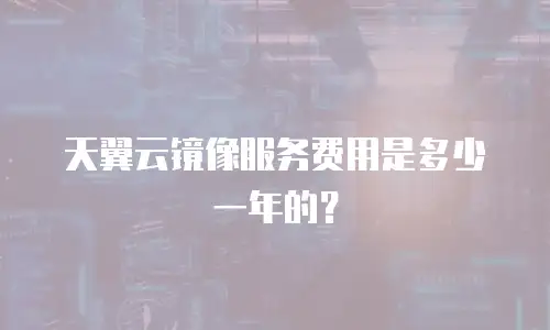 天翼云镜像服务费用是多少一年的？