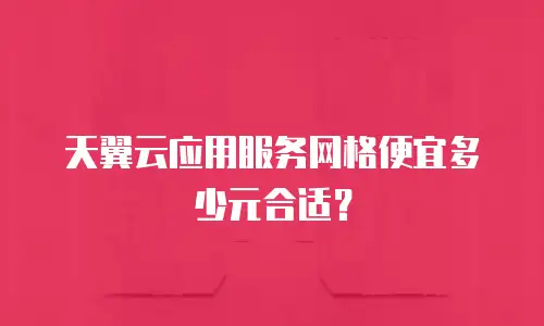 天翼云应用服务网格便宜多少元合适？