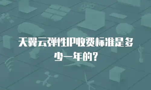 天翼云弹性IP收费标准是多少一年的？
