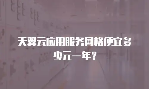 天翼云应用服务网格便宜多少元一年？