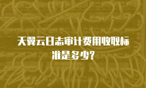 天翼云日志审计费用收取标准是多少？