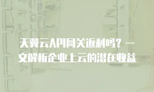 天翼云API网关返利吗？一文解析企业上云的潜在收益