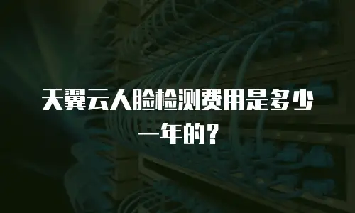 天翼云人脸检测费用是多少一年的？