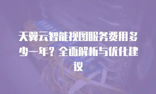 天翼云智能视图服务费用多少一年？全面解析与优化建议