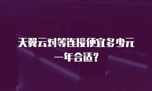 天翼云对等连接便宜多少元一年合适？