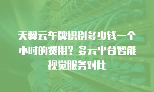 天翼云车牌识别多少钱一个小时的费用？多云平台智能视觉服务对比