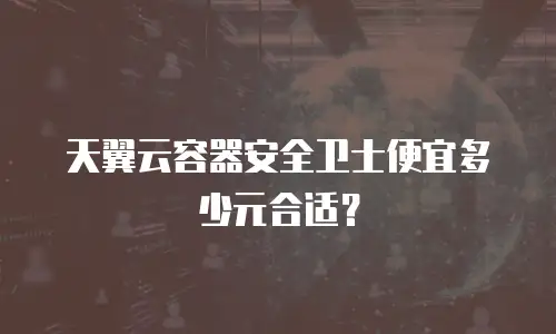 天翼云容器安全卫士便宜多少元合适？
