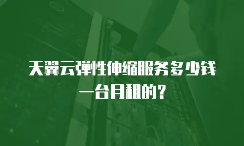 天翼云弹性伸缩服务多少钱一台月租的？