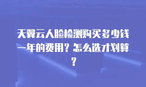 天翼云人脸检测购买多少钱一年的费用？怎么选才划算？