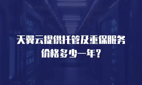 天翼云提供托管及重保服务价格多少一年？