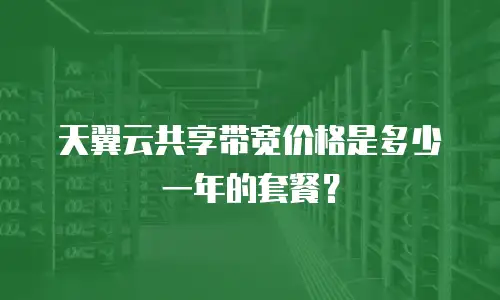 天翼云共享带宽价格是多少一年的套餐？