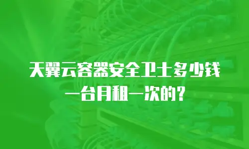 天翼云容器安全卫士多少钱一台月租一次的？