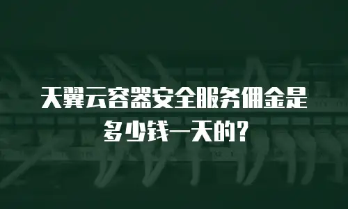 天翼云容器安全服务佣金是多少钱一天的？