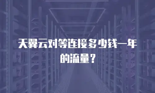 天翼云对等连接多少钱一年的流量？
