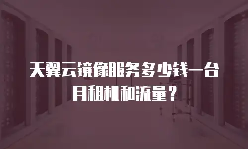 天翼云镜像服务多少钱一台月租机和流量？