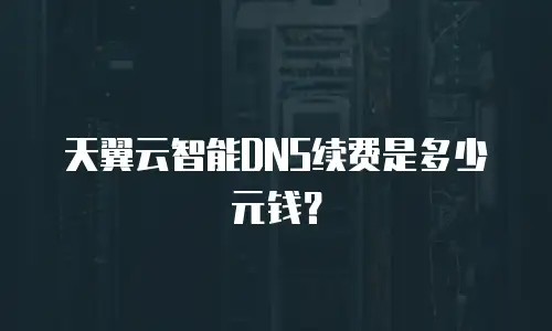 天翼云智能DNS续费是多少元钱？