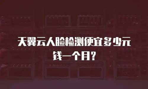 天翼云人脸检测便宜多少元钱一个月？