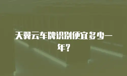 天翼云车牌识别便宜多少一年？
