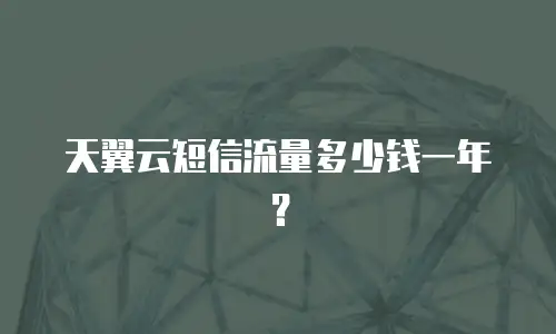 天翼云短信流量多少钱一年？