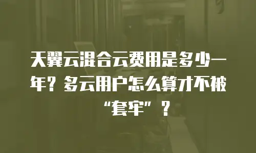 天翼云混合云费用是多少一年？多云用户怎么算才不被“套牢”？