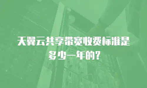 天翼云共享带宽收费标准是多少一年的？