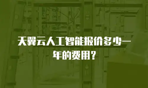 天翼云人工智能报价多少一年的费用？