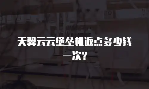 天翼云云堡垒机返点多少钱一次？