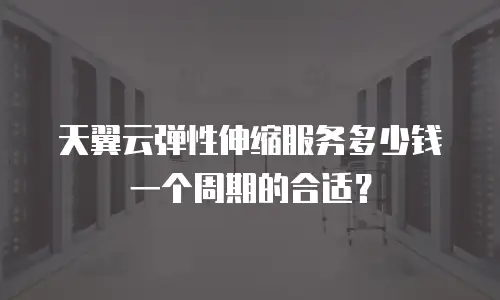 天翼云弹性伸缩服务多少钱一个周期的合适？