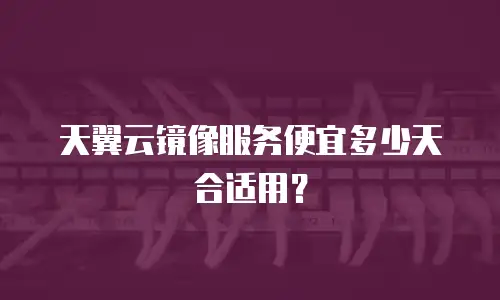 天翼云镜像服务便宜多少天合适用？