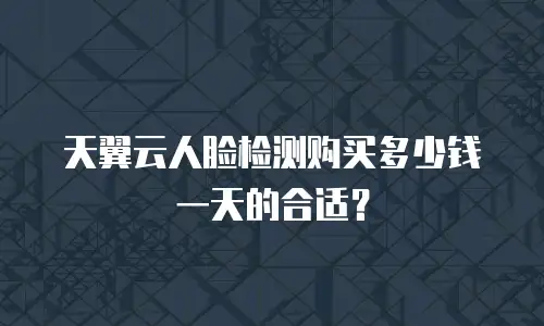 天翼云人脸检测购买多少钱一天的合适？