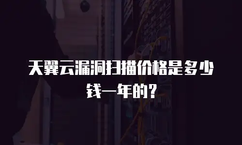 天翼云漏洞扫描价格是多少钱一年的？