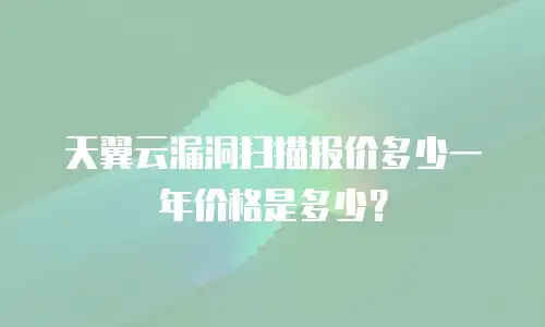 天翼云漏洞扫描报价多少一年价格是多少？