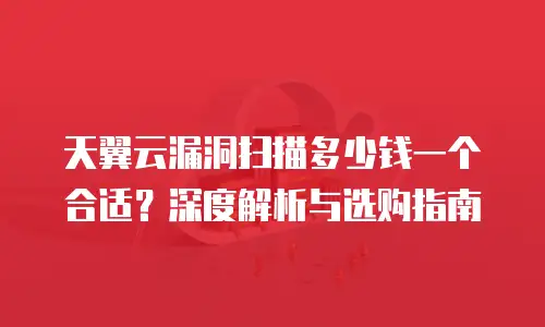 天翼云漏洞扫描多少钱一个合适？深度解析与选购指南