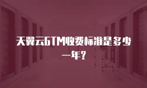 天翼云GTM收费标准是多少一年？