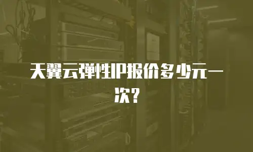 天翼云弹性IP报价多少元一次？