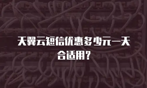 天翼云短信优惠多少元一天合适用？