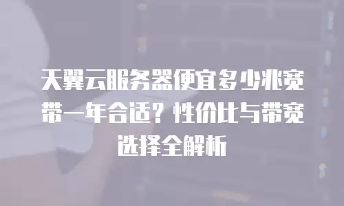 天翼云服务器便宜多少兆宽带一年合适？性价比与带宽选择全解析
