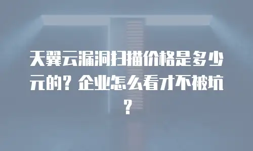 天翼云漏洞扫描价格是多少元的？企业怎么看才不被坑？