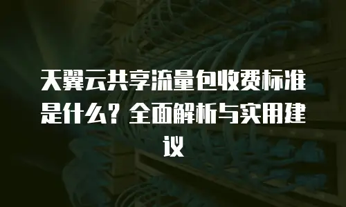 天翼云共享流量包收费标准是什么？全面解析与实用建议