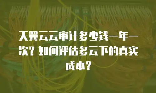 天翼云云审计多少钱一年一次？如何评估多云下的真实成本？
